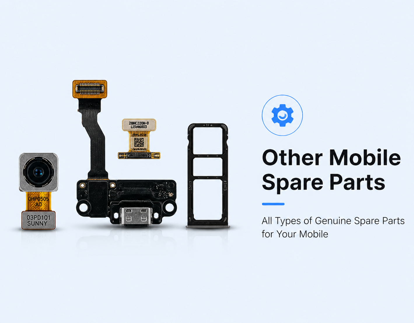 Mobile spare parts like charging port camera flex cable sim tray replacement for all brands Realronics