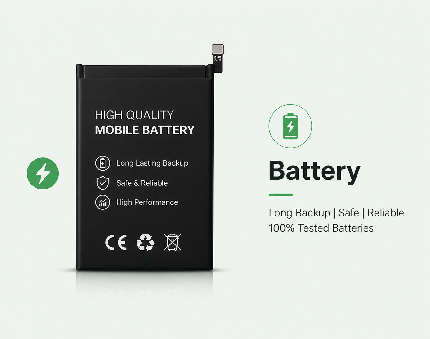 High quality mobile battery replacement for all brands – long backup safe reliable Realronics
